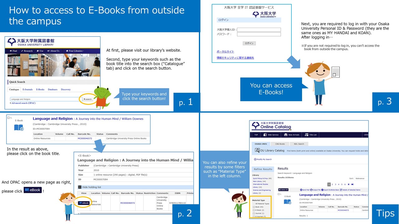  How to access to E-Books from outside the campus