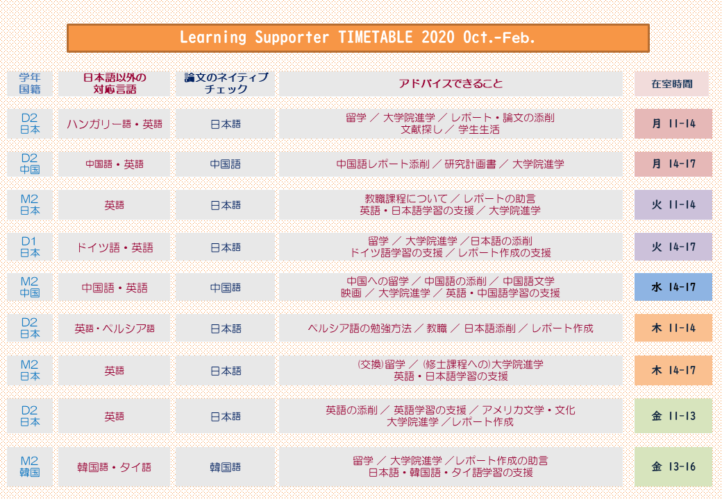 外国学図書館LSカレンダー