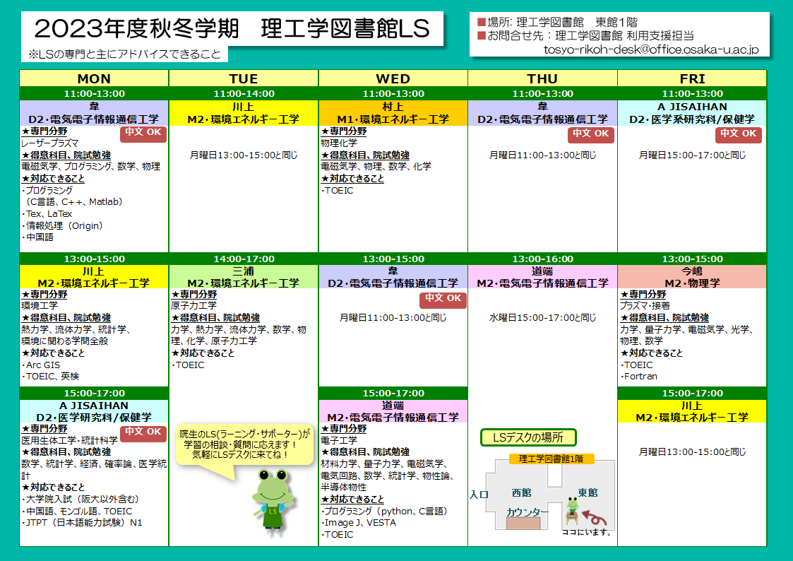 理工学図書館LSカレンダー